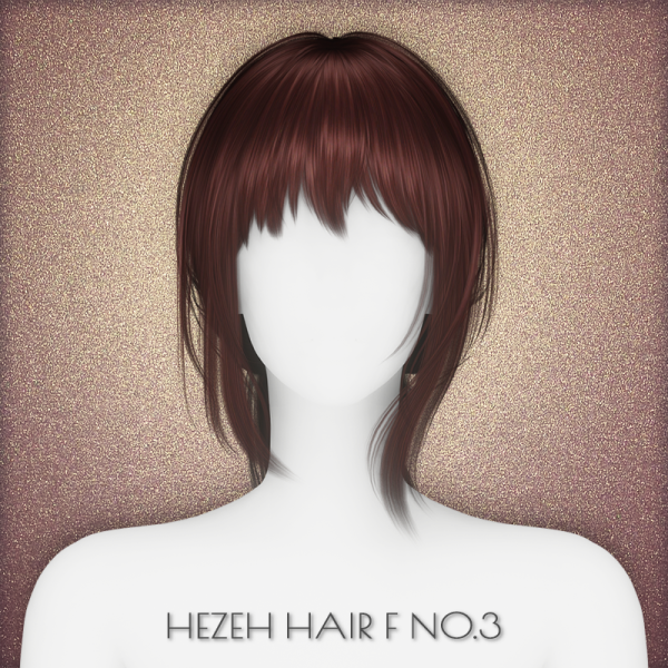 Alpha [Hezeh]FHair_No3_5k Followers Gift2 by hezeh - The Sims 4 Custom Content