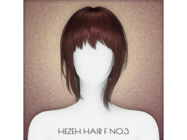 Alpha [Hezeh]FHair_No3_5k Followers Gift2 - The Sims 4 Custom Content