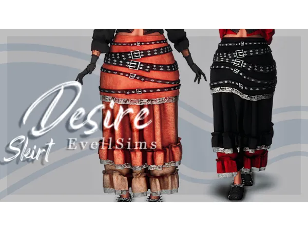 Alpha Desire Skirt by evellsims - The Sims 4 Custom Content