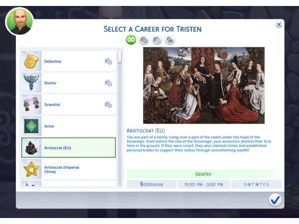Maxis Match S4 Aristocracy Royalty Mistress Careers by simsfinds - The Sims 4 Custom Content