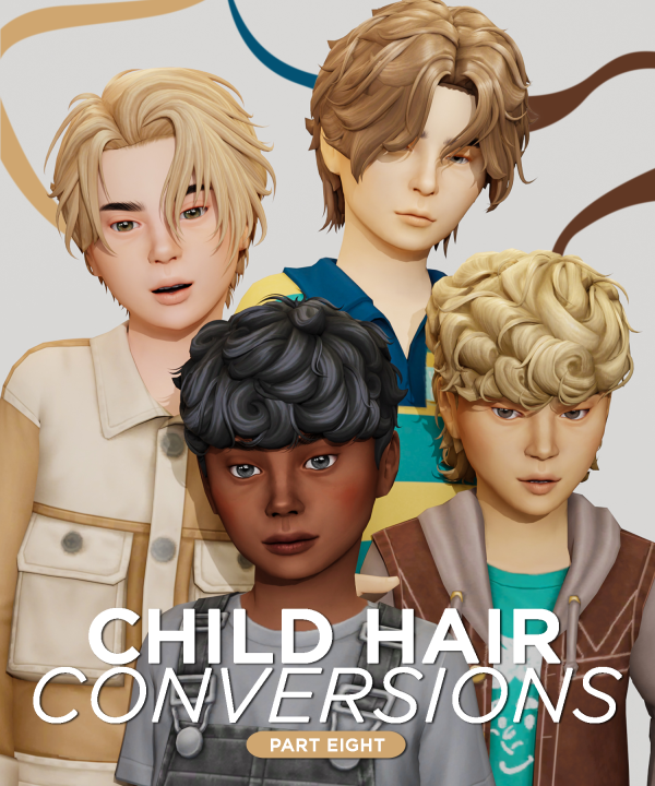 Maxis Match Child Hair Conversions Pt8 by simsfinds - The Sims 4 Custom Content