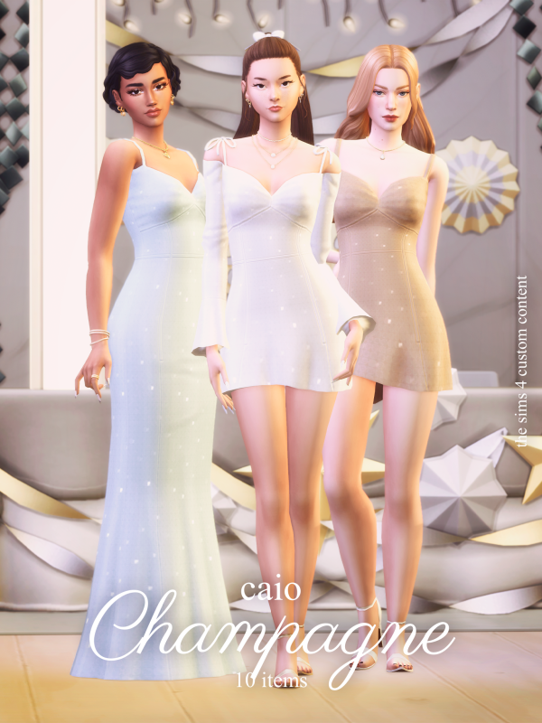 Maxis Match Champagne A 10 items set by simsfinds - The Sims 4 Custom Content
