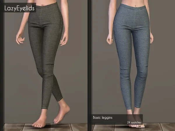 Alpha Basic leggins by lazyeyelids - The Sims 4 Custom Content