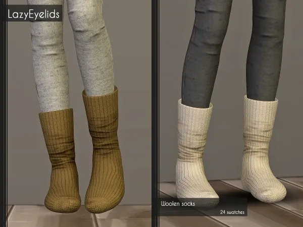 Alpha Woolen socks by lazyeyelids - The Sims 4 Custom Content