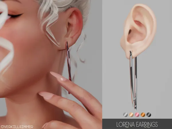 Alpha Lorena earrings - The Sims 4 Custom Content