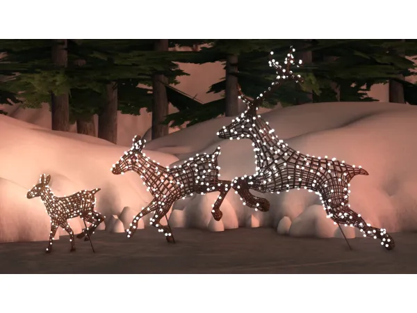 4t2 Cowbuild Advent Calendar 2021 Light up Reindeer Family by simsfinds - The Sims 2 Custom Content