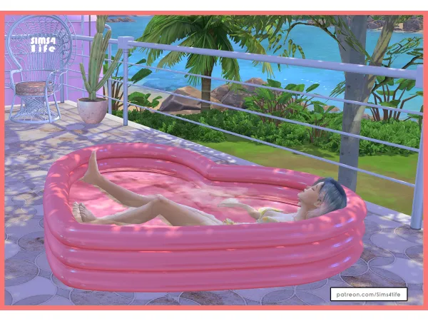 Mix Heart shaped Kiddie pool (early access) by simsfinds - The Sims 4 Custom Content