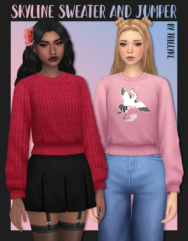 Maxis Match Skyline Sweater and Jumper by simsfinds - The Sims 4 Custom Content
