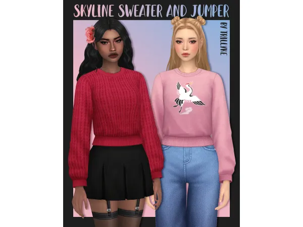 Maxis Match Skyline Sweater and Jumper by trillyke - The Sims 4 Custom Content