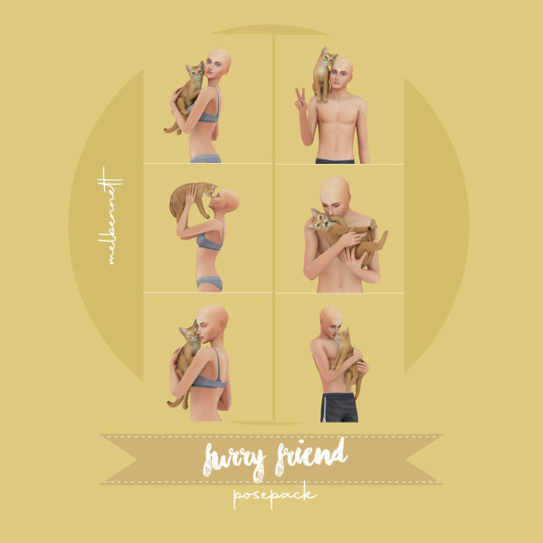 Mix Furry Friend Posepack by melbennett - The Sims 4 Custom Content