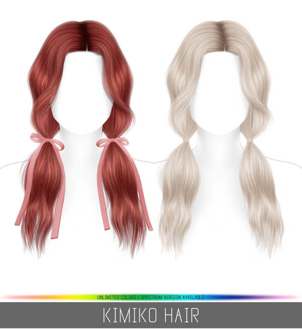Alpha KIMIKO HAIR by simsfinds - The Sims 4 Custom Content