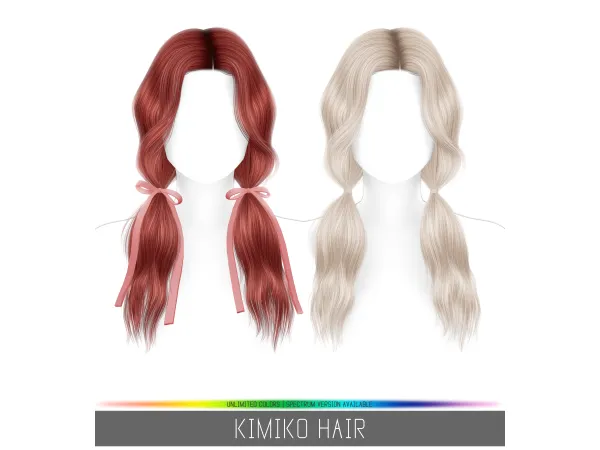 Alpha KIMIKO HAIR by simpliciaty - The Sims 4 Custom Content