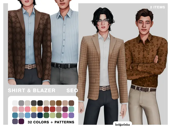 Maxis Match Seo shirt and blazer by helgatisha - The Sims 4 Custom Content