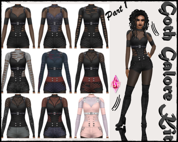 Maxis Match Goth Galore Kit Part 1 Basegame compatible by simsfinds - The Sims 4 Custom Content