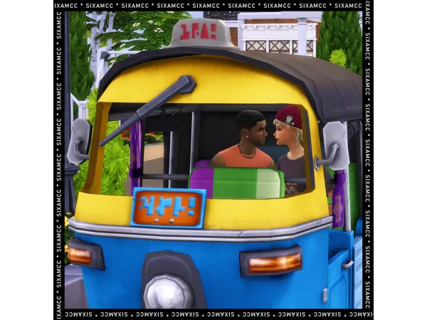 Maxis Match Goodies Tuk Tuk Loveseat conversion by sixamcc - The Sims 4 Custom Content