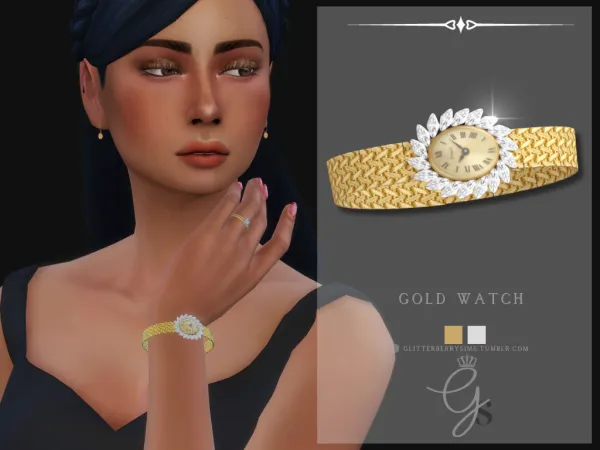 Mix Gold Watch by simsfinds - The Sims 4 Custom Content