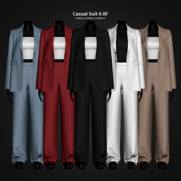 Alpha Casual Suit II AF by simsfinds - The Sims 4 Custom Content