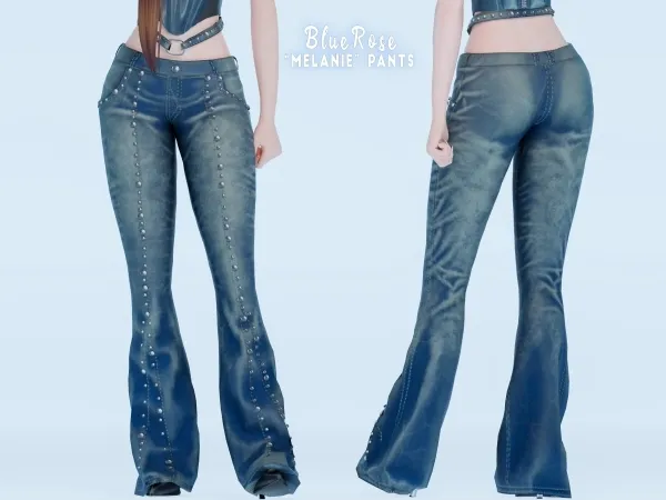 Alpha Melanie Denim Pants brsims by bluerose-sims - The Sims 4 Custom Content