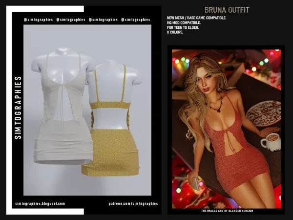 Alpha Bruna Outfit by simtographies - The Sims 4 Custom Content