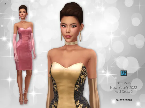 Mix New Year Dress 2 - The Sims 4 Custom Content
