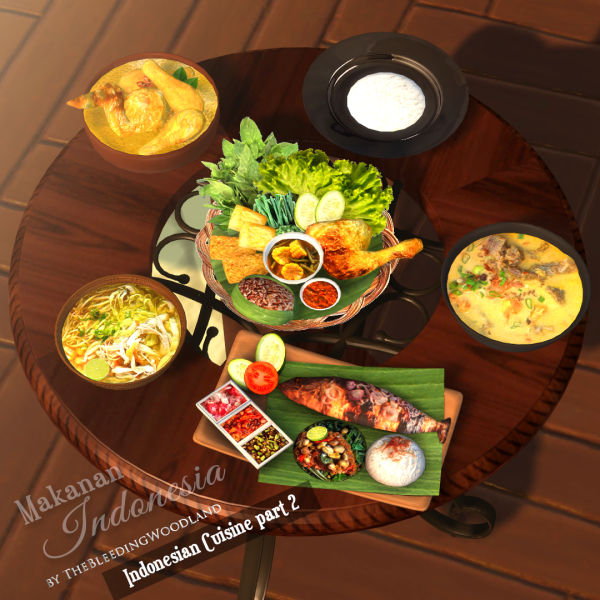 Mix Indonesian Cuisine (Part 2) by simsfinds - The Sims 4 Custom Content