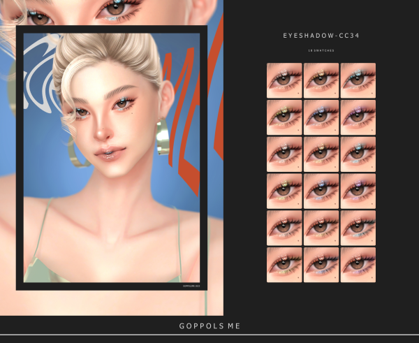Alpha GPME GOLD Eyeshadow 34 by simsfinds - The Sims 4 Custom Content