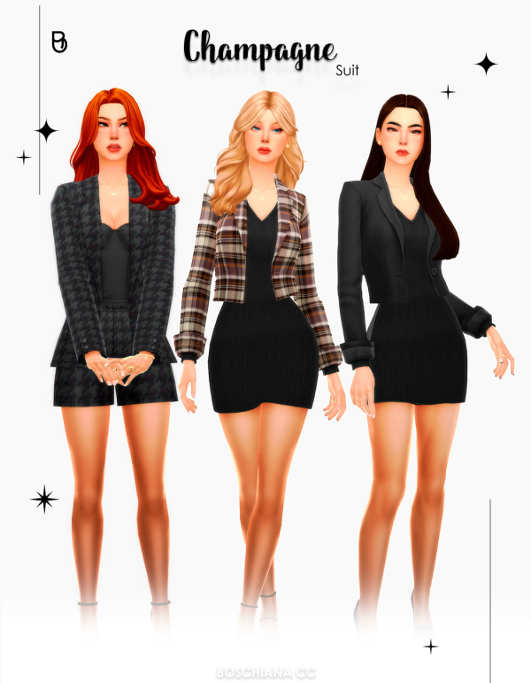 Maxis Match CHAMPAGNE SUIT by simsfinds - The Sims 4 Custom Content