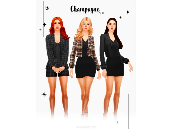 Maxis Match CHAMPAGNE SUIT - The Sims 4 Custom Content