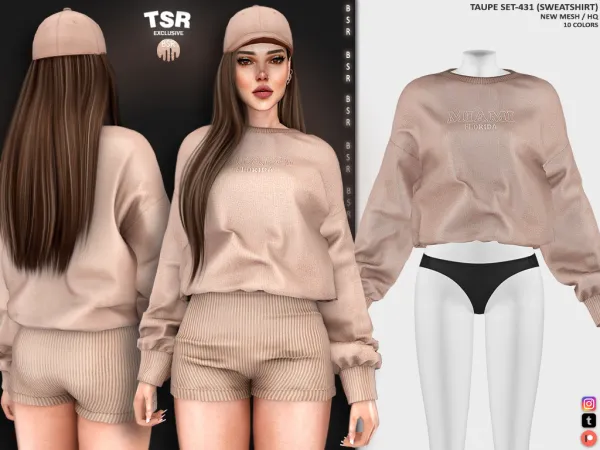 Alpha TAUPE SET 431 BD1158 BD1159 by simsfinds - The Sims 4 Custom Content