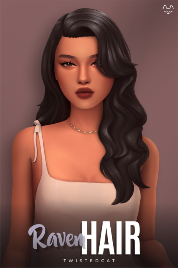 Maxis Match Raven Hair(Download) by simsfinds - The Sims 4 Custom Content