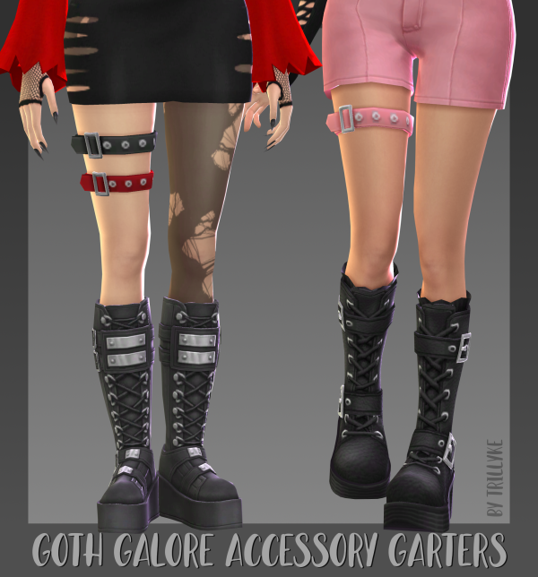 Maxis Match Goth Galore Accessory Garters by simsfinds - The Sims 4 Custom Content