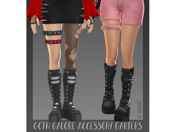Maxis Match Goth Galore Accessory Garters by trillyke - The Sims 4 Custom Content