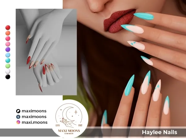 Alpha Haylee Nails by maximoons - The Sims 4 Custom Content