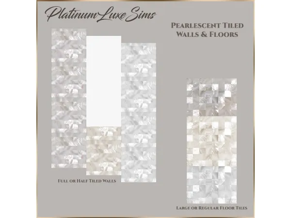 Alpha Pearlescent Tiled Walls Floors by Platinumluxesims - The Sims 4 Custom Content
