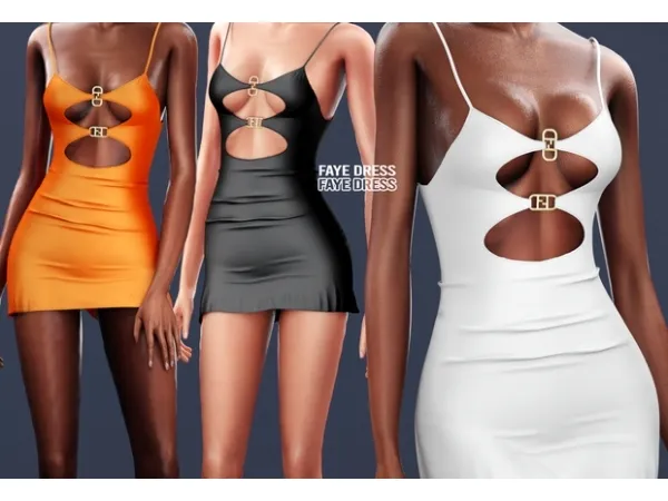 Mix FAYE DRESS by diggoverse - The Sims 4 Custom Content