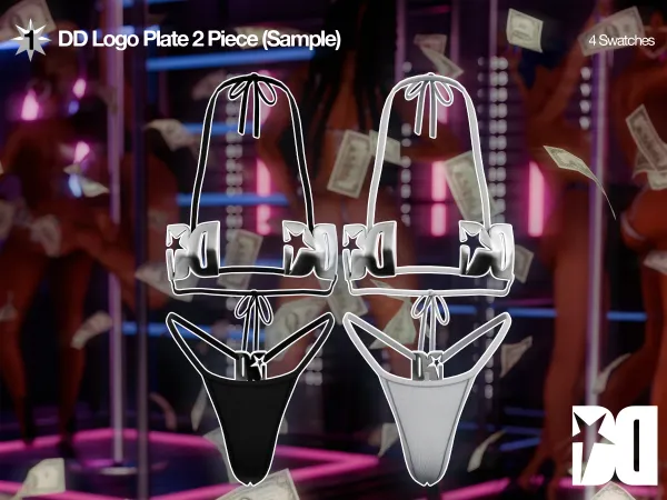 Alpha DD Logo Plate 2 Piece (Sample) by simsfinds - The Sims 4 Custom Content