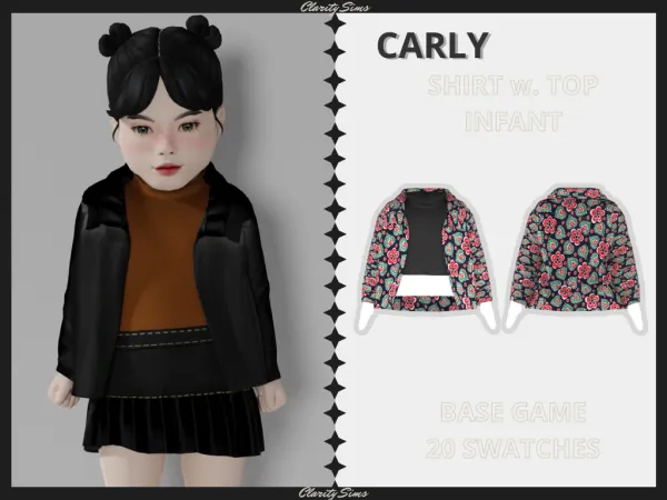 Alpha Carly Top w Shirt Infant by clarity-sims - The Sims 4 Custom Content