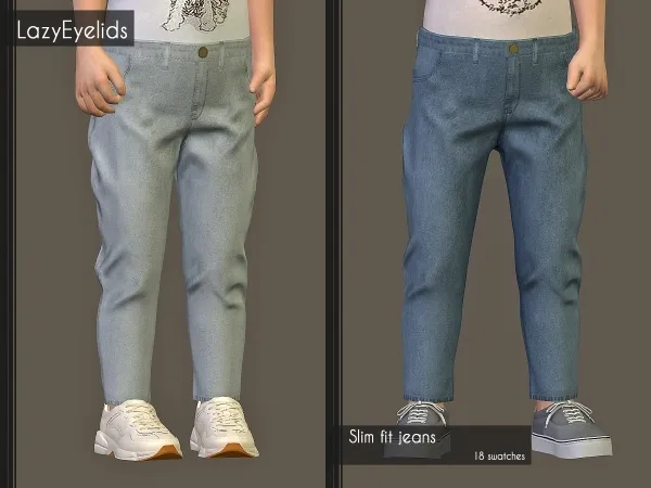 Alpha Slim fit jeans by lazyeyelids - The Sims 4 Custom Content