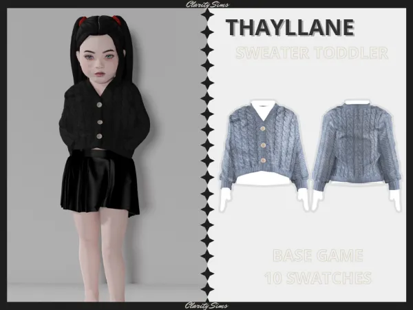 Alpha Thayllane Sweater Toddler by clarity-sims - The Sims 4 Custom Content