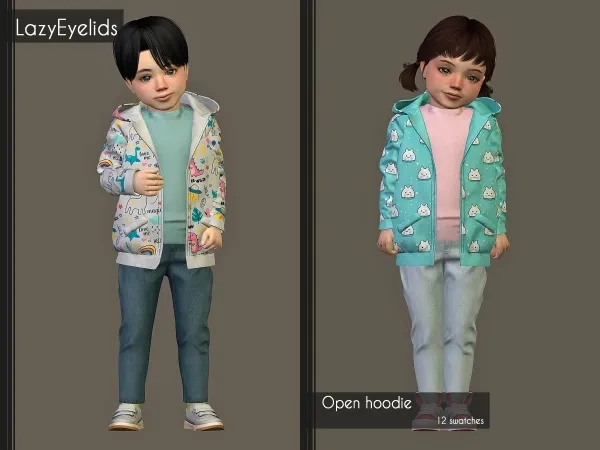Alpha Open hoodie - The Sims 4 Custom Content