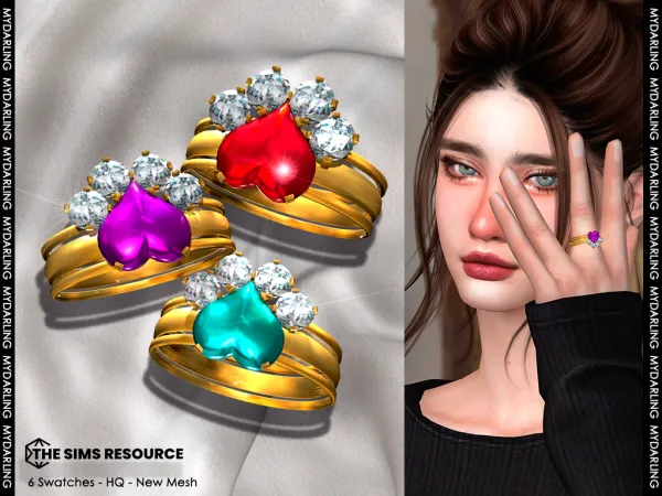 Alpha kitty paw earring and Left finger ring NA6974 by simsfinds - The Sims 4 Custom Content