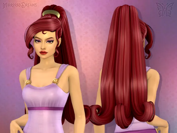 Maxis Match Mégara Hair by mirroreddreamscc - The Sims 4 Custom Content