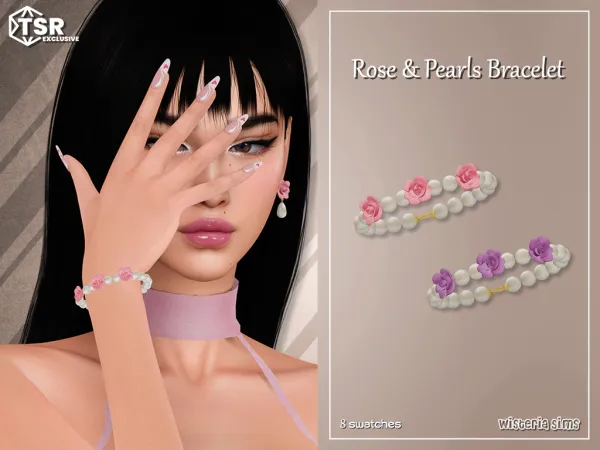 Alpha rose and pearls by simsfinds - The Sims 4 Custom Content