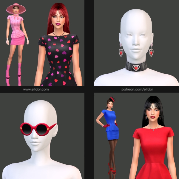Maxis Match 2024 january 3 Heart set by elfdor - The Sims 4 Custom Content