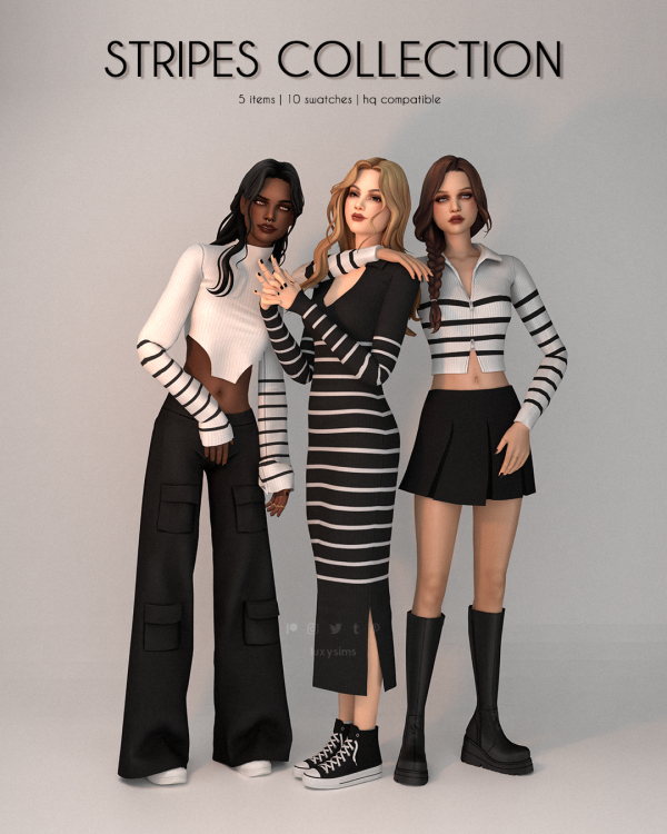 Maxis Match Stripes Collection Complete by luxysims - The Sims 4 Custom Content
