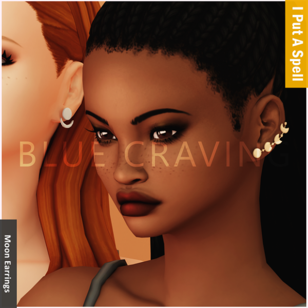 Mix Blue Craving Moon Earrings by bluecraving - The Sims 4 Custom Content