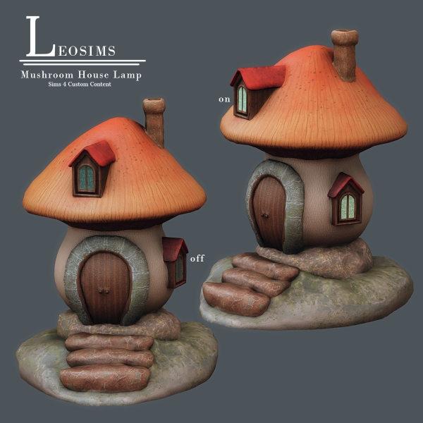 Mix Mushroom House Lamp by leosims4cc - The Sims 4 Custom Content