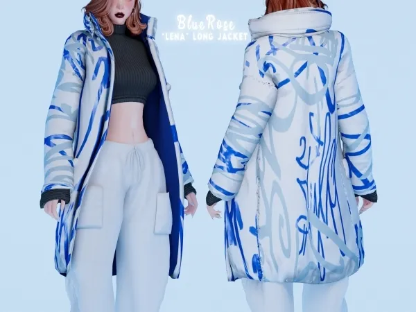 Mix Lena Long Jacket and top Brsims by bluerose-sims - The Sims 4 Custom Content