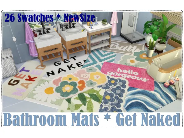 Mix Bathroom Mats Get Naked by AnnettsSims4Welt - The Sims 4 Custom Content