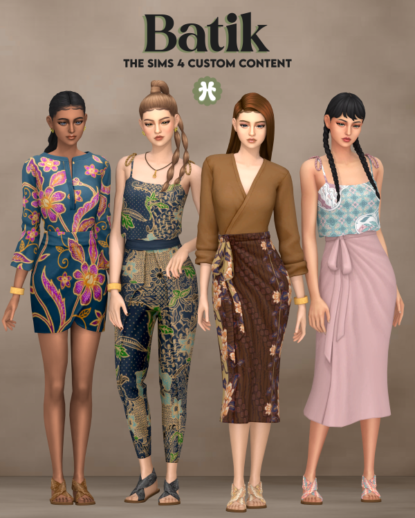 Maxis Match Batik (8items) by simsfinds - The Sims 4 Custom Content